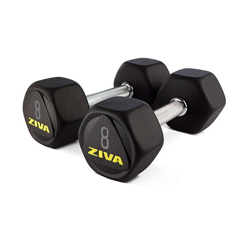 Гантели гексагональные Ziva 1-50 кг серии SL, резиновое покрытие