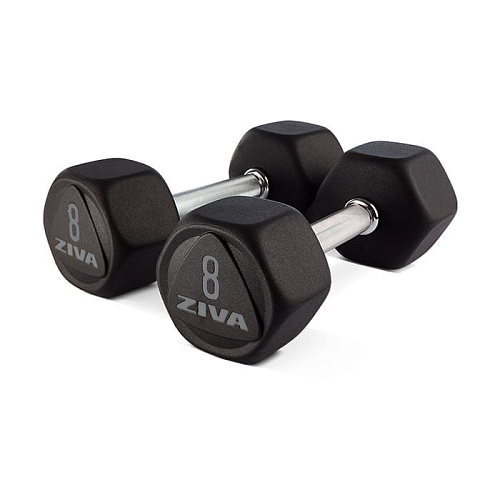 Гантели гексагональные Ziva 1-50 кг серии SL, резиновое покрытие