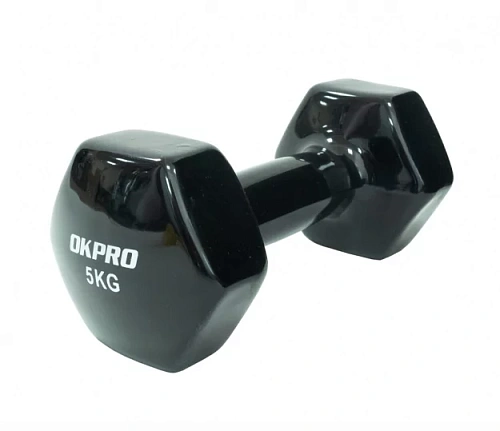 Гантель виниловая Okpro 5 кг серии SL, винил покрытие OK1001A-5