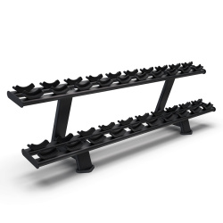 2-х ярусная стойка для 10 пар гантелей INTENZA SBR-07 – стильное и функциональное решение для организации и хранения гантелей в спортивных залах.