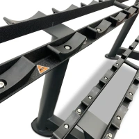 Горизонтальная стойка Okpro для гантелей, 10 пар двухъярусная