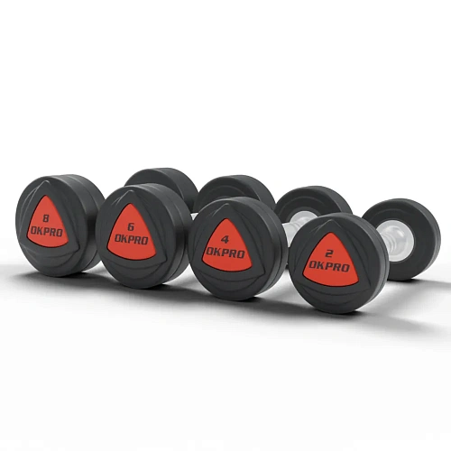 OK1032B Гантели Okpro 2-50 кг кг серии ZVO, уретановое покрытие