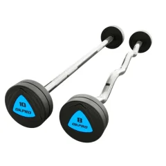 Штанги фиксированые полиуретанан набор 10-50 кг шаг 5 кг OKPRO OK3007 (9 штанг)