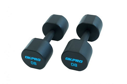 Гантели серии OKPRO, уретановое покрытие, комплект 1-10кг. (10 пар, шаг 1кг.) OK1025C