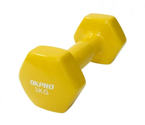 Гантель виниловая Okpro 3 кг серии SL, винил покрытие OK1001A-3