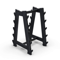 INTENZA SBR-08 – стойка для удобного и безопасного хранения до 10 грифов различных длин и диаметров, позволяя эффективно использовать пространство тренажерных залов, фитнес-студий или домашних спортивных помещений.