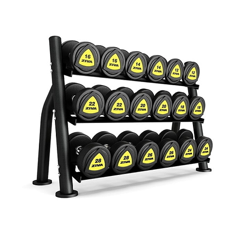 Стойка ZIVA для хранения 9 пар гантелей трехъярусная с ST2