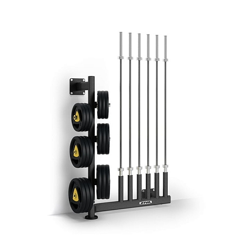 Настенная стойка ZIVA для хранения дисков и грифов (6 шт)