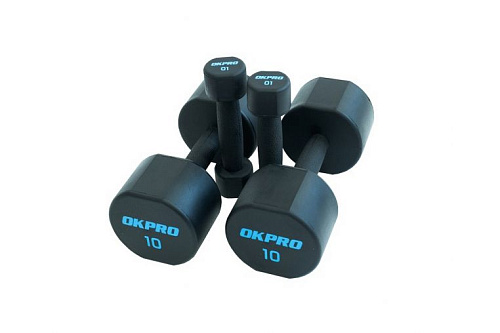 Гантели серии OKPRO, уретановое покрытие, комплект 1-10кг. (10 пар, шаг 1кг.) OK1025C