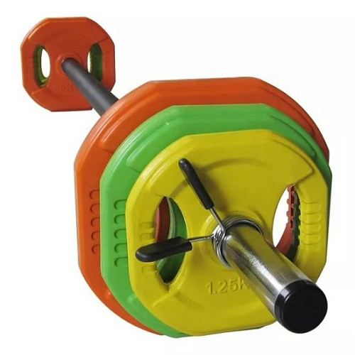 Штанга для пампа Okpro комплект 20 кг, резиновое покрытие OK3010