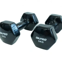 Гантель виниловая Okpro 5 кг серии SL, винил покрытие OK1001A-5