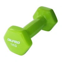 Гантель виниловая Okpro 1 кг серии SL, винил покрытие OK1001A-1