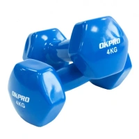 Гантель виниловая Okpro 4 кг серии SL, винил покрытие OK1001A-4