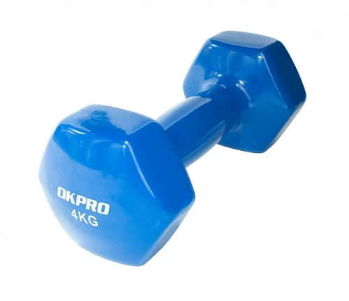 Гантель виниловая Okpro 4 кг серии SL, винил покрытие OK1001A-4