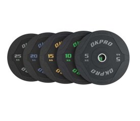 Диски бамперные обрезиненые OKPRO OK2006-10 Черные с колером цифр